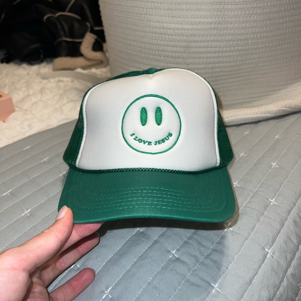 Green trucker hat